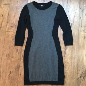 Mossimo Black and Gray Fitted Sweater Dress XS